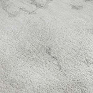 HomeRoots 9' X 12' Modern Abstract Washable Area Rug in Silver, Gold & Ivory – Stain Resistant with UV Protection 651309