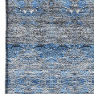 HomeRoots 8' X 10' Floral Medallion Washable Area Rug in Navy, Gray & Ivory - UV Protected, Stain Resistant Decor 651332