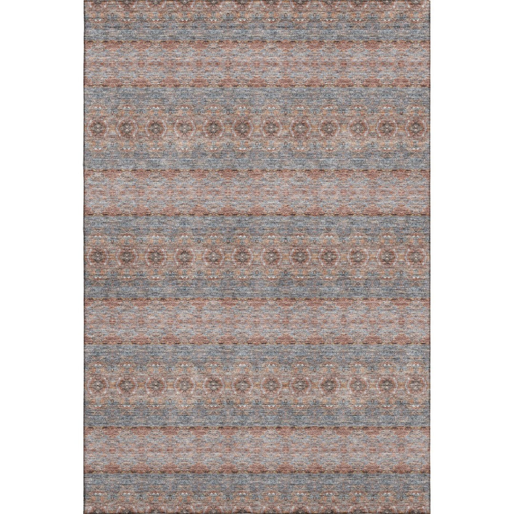 HomeRoots 9' X 12' Chili Red Floral Medallion Area Rug - Stylish, Stain-Resistant, UV Protected for Homes 651339