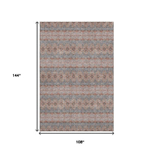 HomeRoots 9' X 12' Chili Red Floral Medallion Area Rug - Stylish, Stain-Resistant, UV Protected for Homes 651339