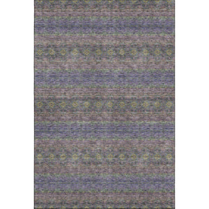 HomeRoots 5' X 8' Elegant Purple Gold & Blue Floral Medallion Area Rug - Washable, UV Protected & Stain Resistant 651342
