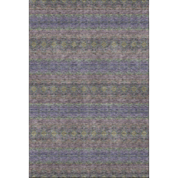 HomeRoots 5' X 8' Elegant Purple Gold & Blue Floral Medallion Area Rug - Washable, UV Protected & Stain Resistant 651342
