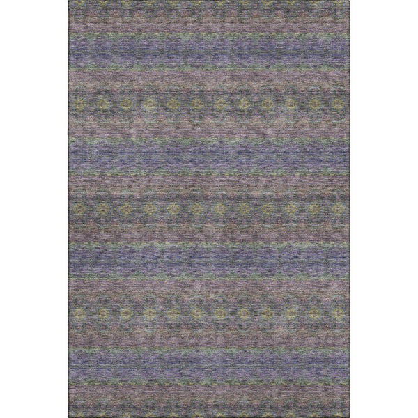 HomeRoots 9' X 12' Floral Medallion Area Rug in Purple, Gold & Blue - Washable, UV Protected & Stain Resistant 651345
