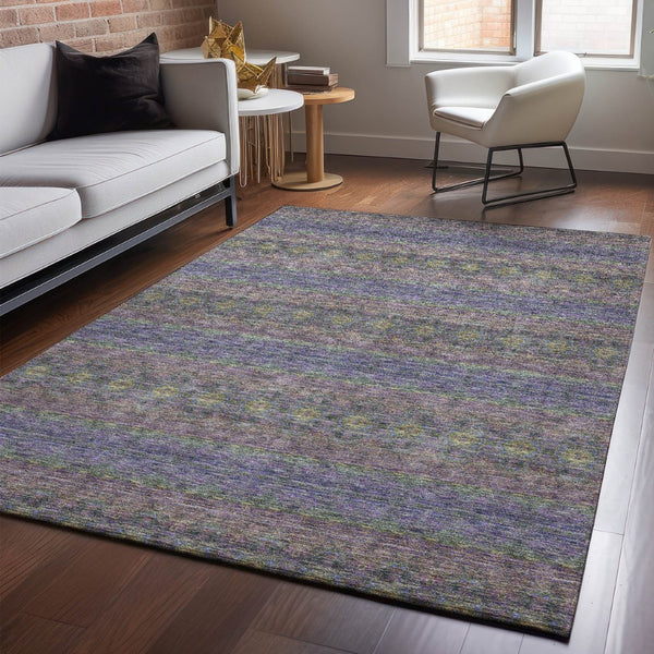 HomeRoots 10' X 14' Floral Medallion Area Rug in Purple, Gold & Blue - Washable, Stain Resistant, UV Protected! 651346