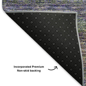 HomeRoots 10' X 14' Floral Medallion Area Rug in Purple, Gold & Blue - Washable, Stain Resistant, UV Protected! 651346