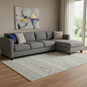 HomeRoots 8' X 10' Elegant Floral Medallion Area Rug in Silver Beige & Ivory - Washable, UV Protected & Durable 651350