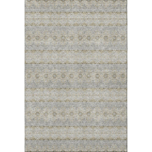 HomeRoots 8' X 10' Elegant Floral Medallion Area Rug in Silver Beige & Ivory - Washable, UV Protected & Durable 651350