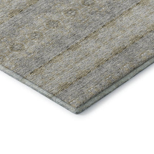 HomeRoots 10' X 14' Silver Beige & Ivory Floral Medallion Area Rug - Washable, UV Protected & Durable Design 651352