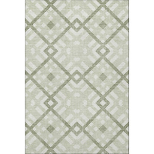 HomeRoots 10' Geometric Artichoke Green Area Rug - Washable, UV Protected, Durable for Modern Living Spaces 651364