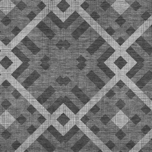 HomeRoots 9' X 12' Charcoal & Ivory Geometric Area Rug - Washable, UV-Protected, Perfect for High-Traffic Spaces 651375