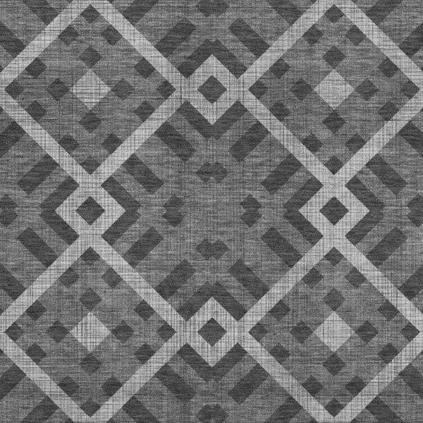HomeRoots 9' X 12' Charcoal & Ivory Geometric Area Rug - Washable, UV-Protected, Perfect for High-Traffic Spaces 651375
