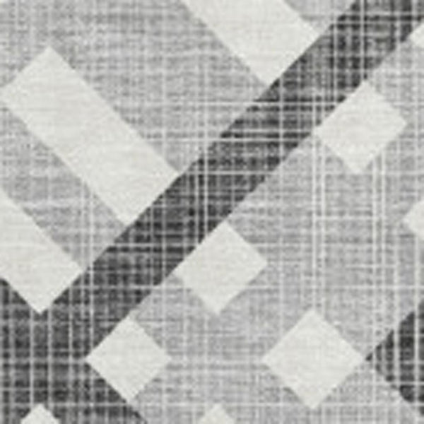 HomeRoots 5' X 8' Gray and Ivory Geometric Washable Area Rug - UV Protected, Stain Resistant & Stylish Design 651384
