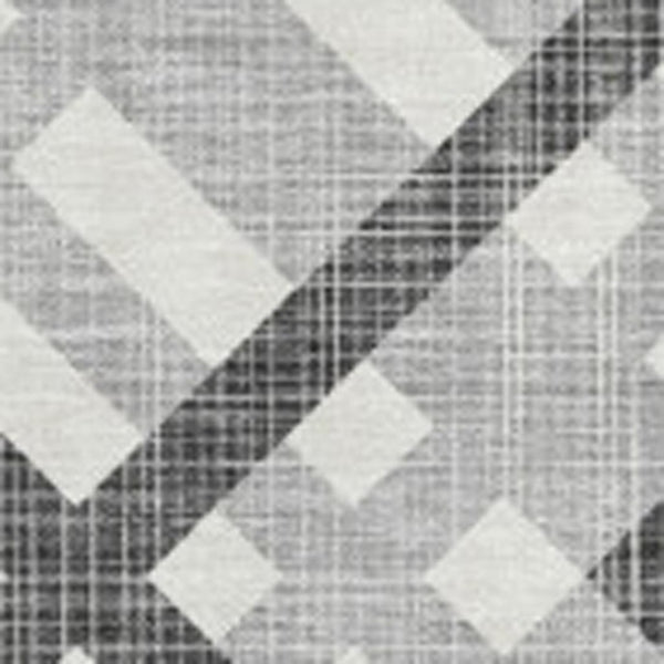 HomeRoots 9' X 12' Gray And Ivory Geometric Area Rug - Washable, UV-Protected, Durable for High-Traffic Spaces 651387