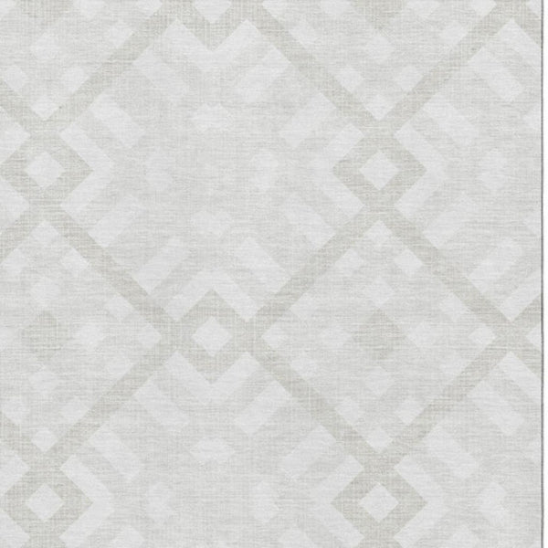 HomeRoots 5' X 8' Ivory and Beige Geometric Area Rug - Washable, UV Protected, Durable for Busy Homes! 651390
