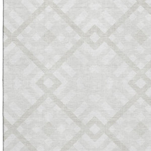 HomeRoots 8' X 10' Ivory and Beige Geometric Area Rug - Stylish, Washable, UV-Protected, Perfect for Families! 651392