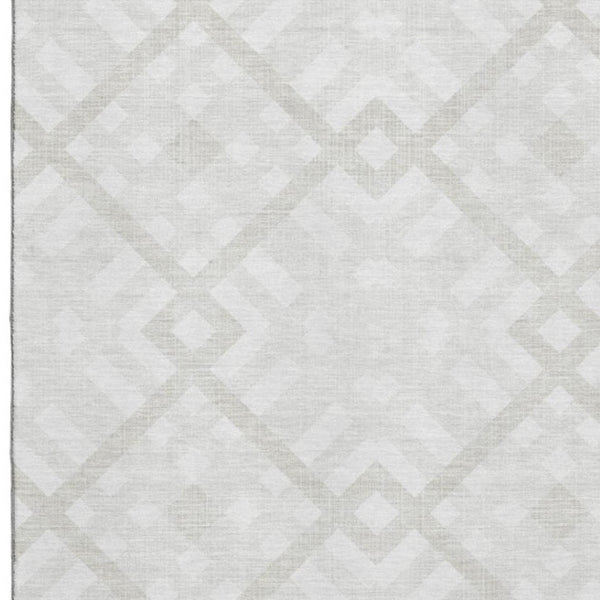 HomeRoots 8' X 10' Ivory and Beige Geometric Area Rug - Stylish, Washable, UV-Protected, Perfect for Families! 651392