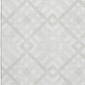 HomeRoots 9' X 12' Ivory and Beige Geometric Area Rug - Washable, UV-Protected, Durable Design for Any Room 651393