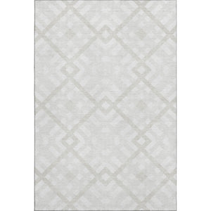 HomeRoots 10' X 14' Ivory Geometric Area Rug - Washable, UV-Protected, Durable for Modern Living Spaces! 651394