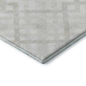 HomeRoots 10' X 14' Ivory Geometric Area Rug - Washable, UV-Protected, Durable for Modern Living Spaces! 651394