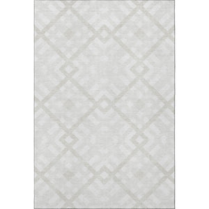 HomeRoots 10' X 14' Ivory Geometric Area Rug - Washable, UV-Protected, Durable for Modern Living Spaces! 651394