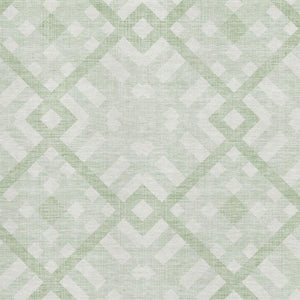 HomeRoots 5' X 8' Stylish Mint Green & Ivory Geometric Area Rug – Washable, UV Protected & Pet Friendly! 651396