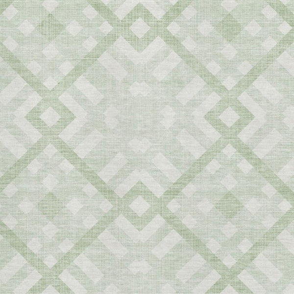 HomeRoots 5' X 8' Stylish Mint Green & Ivory Geometric Area Rug – Washable, UV Protected & Pet Friendly! 651396