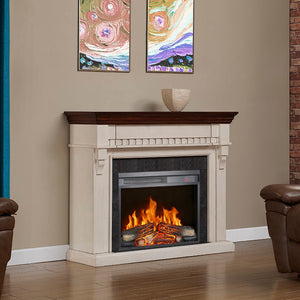 English Elm 23 Inch Electric Fireplace Insert Ultra Thin Led Log Flame Heater with Remote Timer W1769P345281