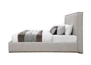 English Elm Orane Fully Upholstered Eastern King Bed Gray Fabric Modern Low Profile Bedroom B2756S00020