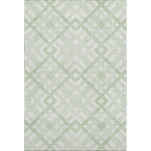HomeRoots 10' Mint Green & Ivory Geometric Washable Area Rug with UV Protection for Family Spaces & Style 651400