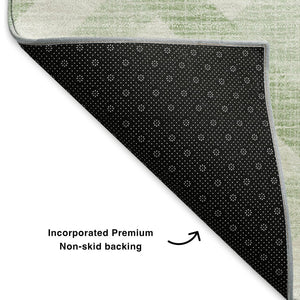 HomeRoots 10' Mint Green & Ivory Geometric Washable Area Rug with UV Protection for Family Spaces & Style 651400
