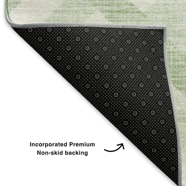 HomeRoots 10' Mint Green & Ivory Geometric Washable Area Rug with UV Protection for Family Spaces & Style 651400