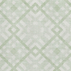 HomeRoots 10' Mint Green & Ivory Geometric Washable Area Rug with UV Protection for Family Spaces & Style 651400