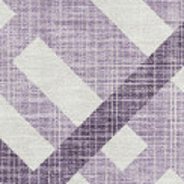 HomeRoots 9' X 12' Stylish Purple & Ivory Geometric Washable Area Rug with UV Protection for Home Décor 651417