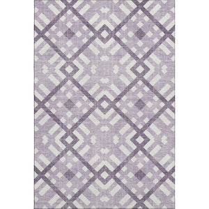 HomeRoots 10' X 14' Purple And Ivory Geometric Area Rug - Washable, UV-Protected, Durable & Stylish Design 651418
