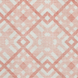 HomeRoots 10' X 14' Salmon & Ivory Geometric Area Rug - Washable, Stain Resistant, UV Protected for Easy Care 651436