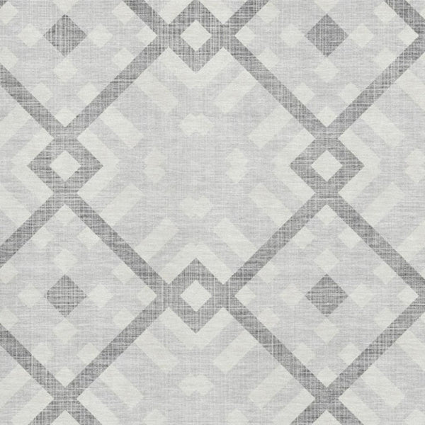 HomeRoots 9' X 12' Silver And Ivory Geometric Area Rug - Stylish, Washable, UV-Protected, Perfect for Busy Homes 651441
