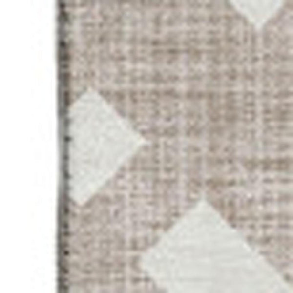HomeRoots 8' X 10' Taupe & Ivory Geometric Area Rug – Washable, UV Protected, Perfect for Kids & Pets! 651452