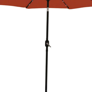 HomeRoots 96" Vibrant Orange Lighted Patio Umbrella - Durable Octagonal Canopy with Crank Lift & Tilt Feature 651461