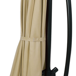 HomeRoots 95" White Polyester Octagonal Umbrella with Lighting - Stylish Shade for Patios, Decks & Events 651463