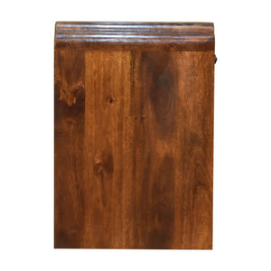 HomeRoots 20" Brown Solid Wood Scalloped Edge Nightstand - Handcrafted Mango Wood Table with Storage & Style 651475