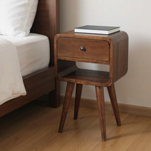HomeRoots 22" Chestnut Solid Wood Nightstand with One Drawer – Stylish, Durable & Versatile Accent Table! 651476