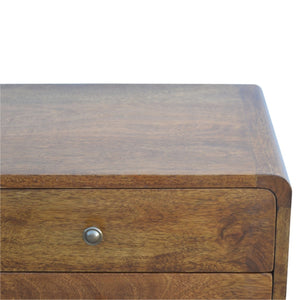 HomeRoots 22" Rustic Chestnut Solid Wood Nightstand with Two Drawers – Stylish Multi-Functional Storage Accent 651477