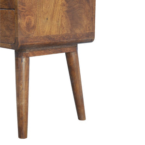 HomeRoots 22" Rustic Chestnut Solid Wood Nightstand with Two Drawers – Stylish Multi-Functional Storage Accent 651477