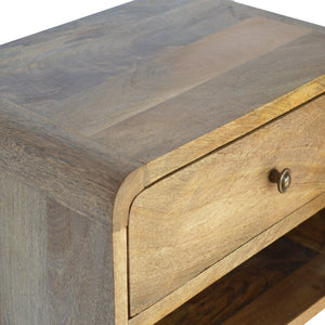 HomeRoots 18" Handcrafted Solid Mango Wood Floating Nightstand with Drawer – Stylish, Compact Storage Solution 651478