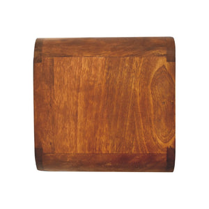 HomeRoots 12" Chestnut Floating Nightstand - Handcrafted Solid Mango Wood with Smart Storage & Modern Design 651479