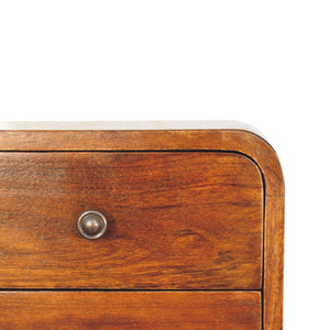 HomeRoots 12" Chestnut Floating Nightstand - Stylish Solid Wood with Two Drawers for Modern Spaces & Storage 651480