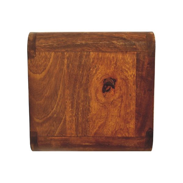 HomeRoots 12" Chestnut Floating Nightstand - Stylish Solid Wood with Two Drawers for Modern Spaces & Storage 651480