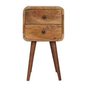 HomeRoots 22" Handcrafted Oak Solid Wood Nightstand with Two Drawers – Perfect for Small Spaces & Versatile Use 651483
