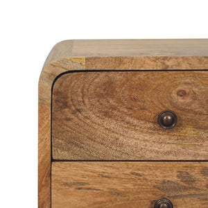 HomeRoots 22" Handcrafted Oak Solid Wood Nightstand with Two Drawers – Perfect for Small Spaces & Versatile Use 651483