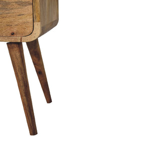 HomeRoots 22" Handcrafted Oak Solid Wood Nightstand with Two Drawers – Perfect for Small Spaces & Versatile Use 651483